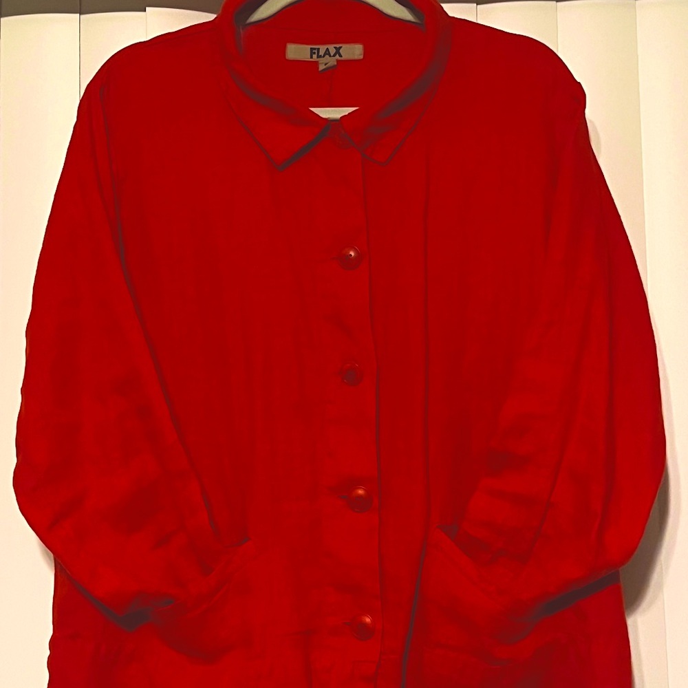 Beautiful FLAX red work jacket